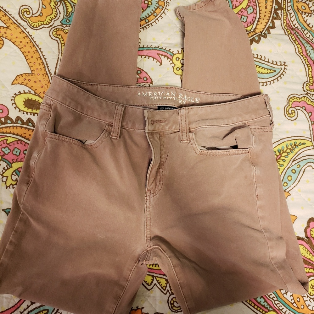 American Eagle pink skinny jeggings jeans